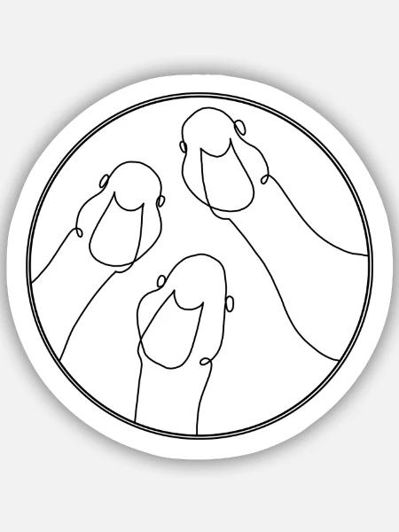 Gänse - Sticker Größe S (10 x 10 cm) - Mattweiß