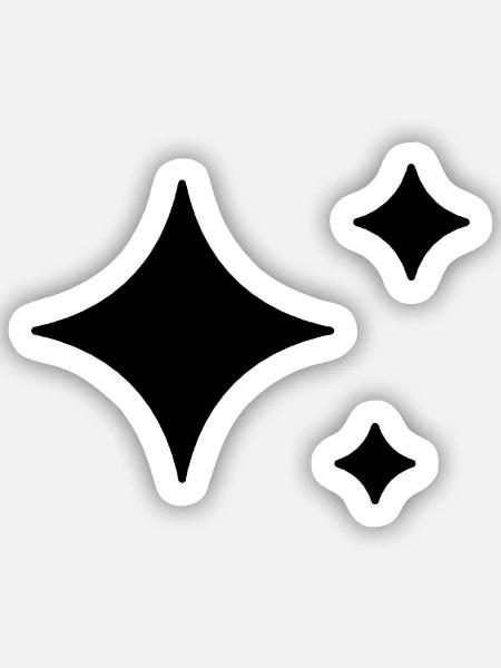 Funkelnde Sterne - Glitzer - Sticker Größe S (10 x 10 cm) - Mattweiß