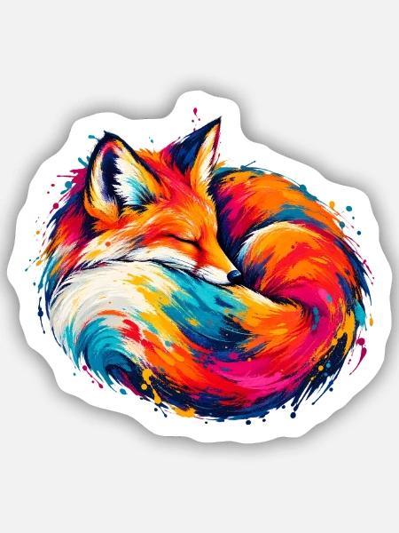 Chromatischer Schlaffuchs - Sticker Größe S (10 x 10 cm) - Mattweiß