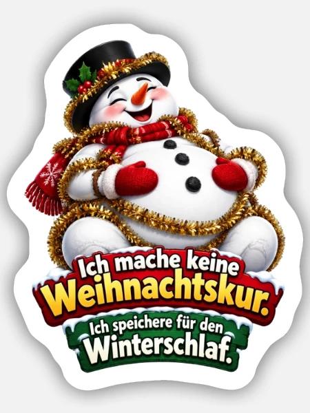 Schneemann mit Weihnachtsspruch - Sticker Größe S (10 x 10 cm) - Mattweiß