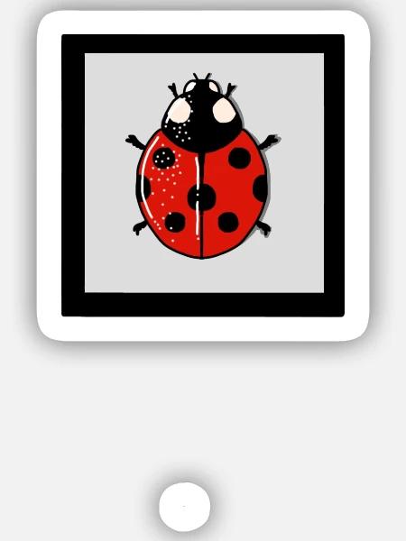 Cartoon-rote Marienkäfer - Sticker Größe S (10 x 10 cm) - Mattweiß