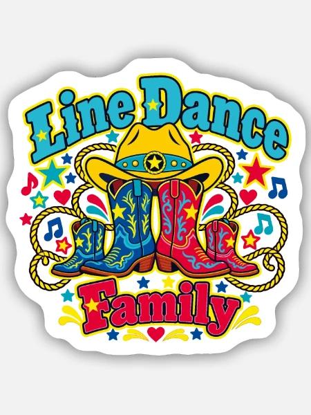 Line Dance Family Boots - Sticker Größe S (10 x 10 cm) - Mattweiß