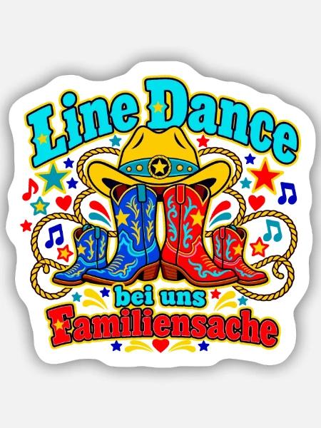 Line Dance Familienmotiv - Sticker Größe S (10 x 10 cm) - Mattweiß