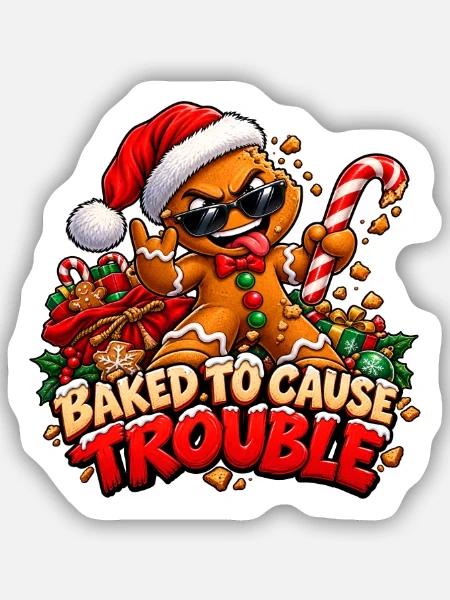 Lebkuchen-Bully – Weihnachts-Unruhestifter - Sticker Größe S (10 x 10 cm) - Mattweiß