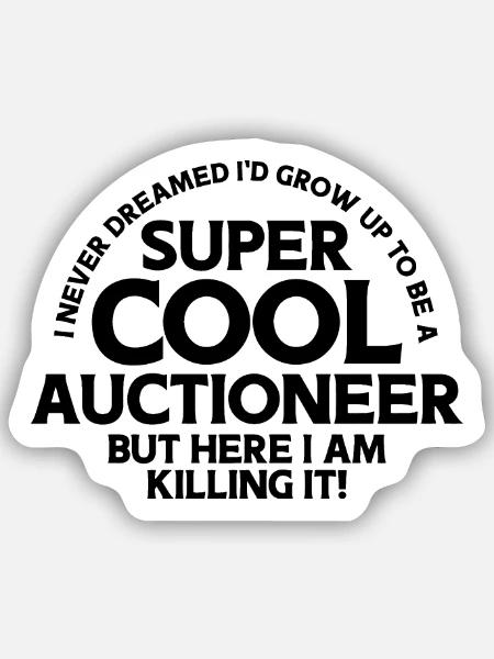 Auktion Auktionator - Sticker Größe S (10 x 10 cm) - Mattweiß