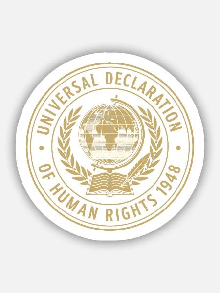 Globale Menschenrechte Emblem - Sticker Größe S (10 x 10 cm) - Mattweiß