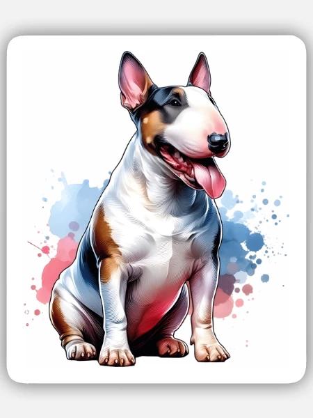 Bullterrier Geschenk - Sticker Größe S (10 x 10 cm) - Mattweiß