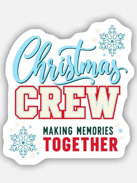 Christmas Crew – Gemeinsame Weihnachtserinnerungen - Sticker Größe S (10 x 10 cm) - Mattweiß