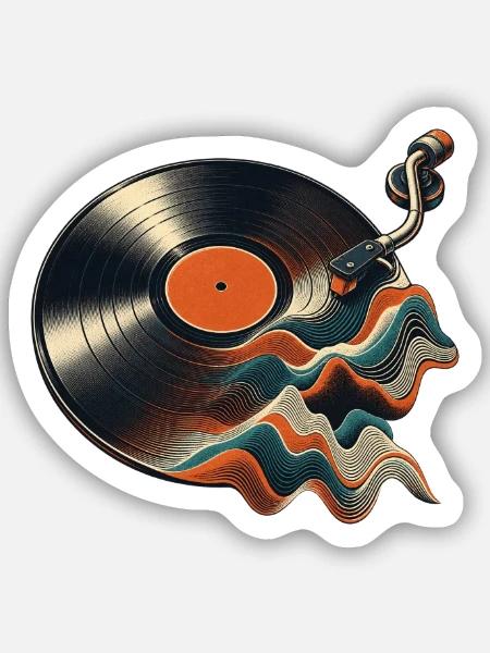 Vinyl Schallplatte - Sticker Größe S (10 x 10 cm) - Mattweiß