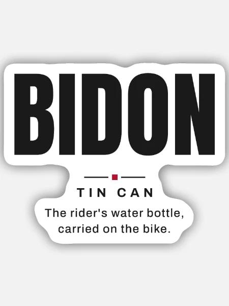 Flasche — Blechdose | Wahres Fahrrad-Vokabular - Sticker Größe S (10 x 10 cm) - Mattweiß