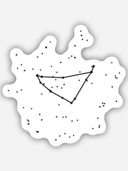Sternzeichen Steinbock – das echte Sternbild - Sticker Größe S (10 x 10 cm) - Mattweiß