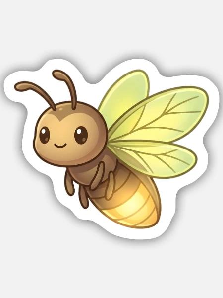 Glühwürmchen - Sticker Größe S (10 x 10 cm) - Mattweiß