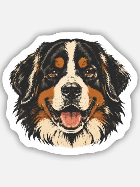 Alter-Berner Sennenhund - Sticker Größe S (10 x 10 cm) - Mattweiß
