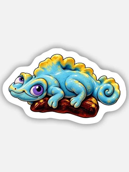 Jaszczurka_SpokoLoko - Sticker Größe S (10 x 10 cm) - Mattweiß