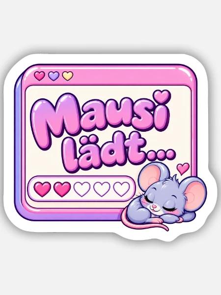 Mausi lädt Y2K - Sticker Größe S (10 x 10 cm) - Mattweiß