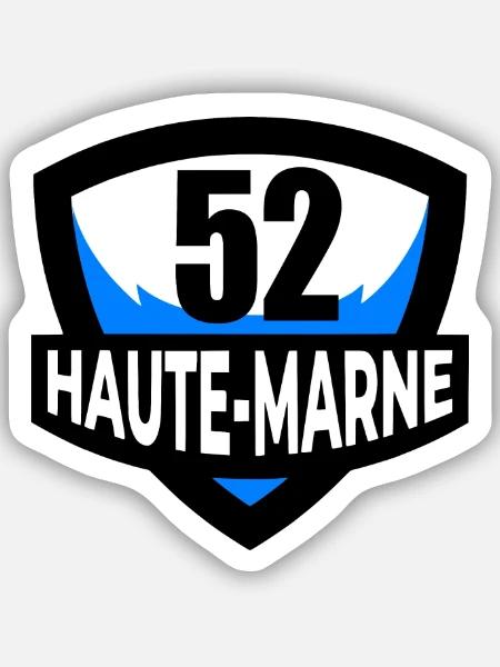 52 Haute-Marne - Sticker Größe S (10 x 10 cm) - Mattweiß
