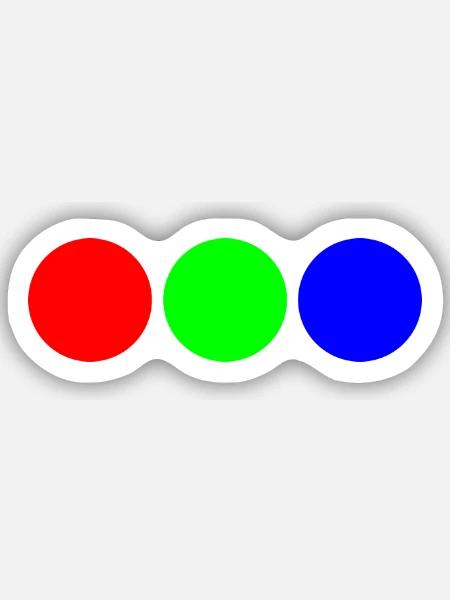 Fette Primärfarb-Trio-Kreise - Sticker Größe S (10 x 10 cm) - Mattweiß