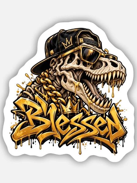 Blessed - Sticker Größe S (10 x 10 cm) - Mattweiß