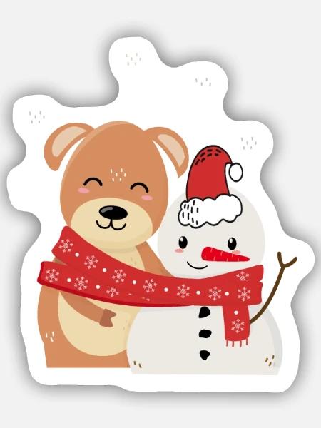 Nikolaus Schneemann - Sticker Größe S (10 x 10 cm) - Mattweiß