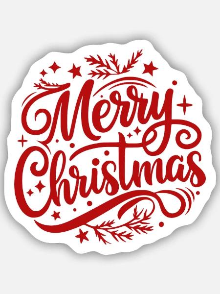 Frohe Weihnachten - Sticker Größe S (10 x 10 cm) - Mattweiß