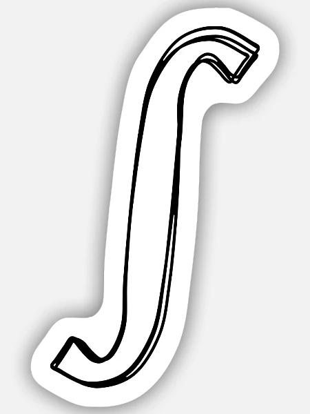 Integralzeichen handgezeichnet - Sticker Größe S (10 x 10 cm) - Mattweiß