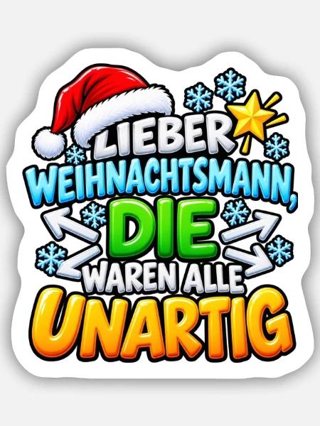 Lieber Weihnachtsmann - Sticker Größe S (10 x 10 cm) - Mattweiß