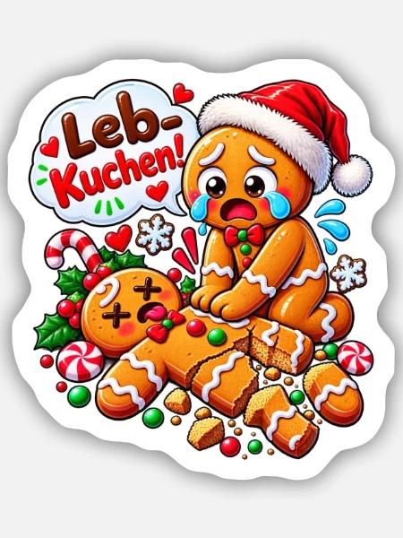 Weihnachten Lebkuchen Nikolaus - Sticker Größe S (10 x 10 cm) - Mattweiß