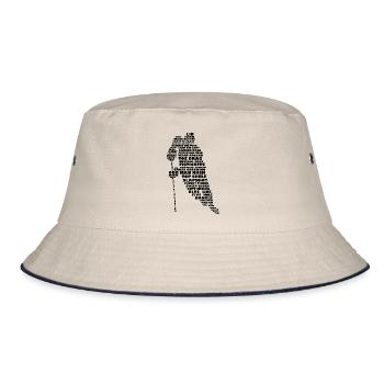 Sprache der Hockey (Schwarz) - Bucket Hat - Natur/Navy - Vorne