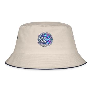 Beatronic Neon DJ Circuit - Bucket Hat - Natur/Navy - Vorne