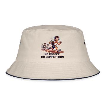 No_coffee-_no_competion - Bucket Hat - Natur/Navy - Vorne