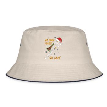 Ja Das Muss So Laut Posaune Weihnachten Musiker - Bucket Hat - Natur/Navy - Vorne