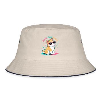 Corgi-Modus Cool Active - Bucket Hat - Natur/Navy - Vorne