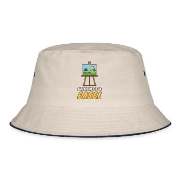 Staffelei nehmen - Bucket Hat - Natur/Navy - Vorne