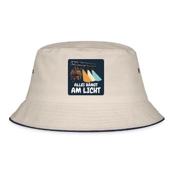 Alles hängt am Licht – Lichttechniker - Bucket Hat - Natur/Navy - Vorne