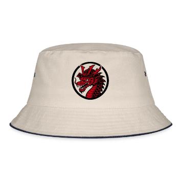 Samurai-Drache – Traditioneller japanischer Krieger - Bucket Hat - Natur/Navy - Vorne