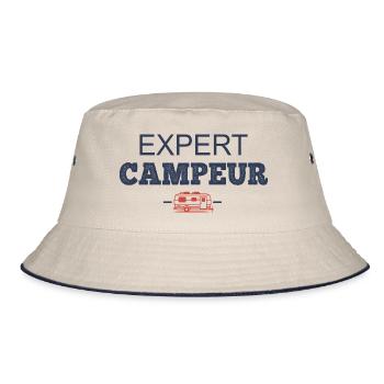 Camping-Humor-Camper-Experte - Bucket Hat - Natur/Navy - Vorne