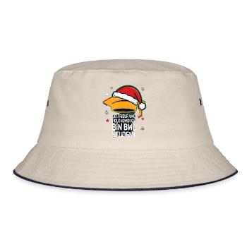 Gelfrisur Und Polohemd BWL Student Weihnachten - Bucket Hat - Natur/Navy - Vorne