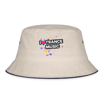 I Love Trance Music - Colour Splash - Bucket Hat - Natur/Navy - Vorne