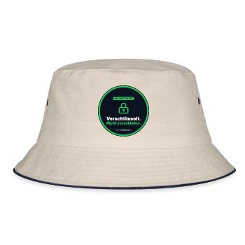 Verschlüsselt. Nicht verschlafen. SSL Nerd - Bucket Hat - Natur/Navy - Vorne