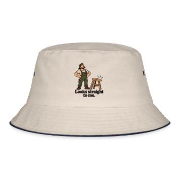 Looks Straight To Me - Bucket Hat - Natur/Navy - Vorne