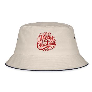 Frohe Weihnachten - Bucket Hat - Natur/Navy - Vorne