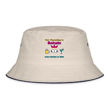 Ver-Fasching´s- Schatz: Auch dein Getränk im Blick - Bucket Hat - Natur/Navy - Vorne