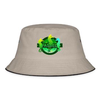 bestanden Schwimmer Schwimmerin - Bucket Hat - Khaki/Schwarz - Vorne