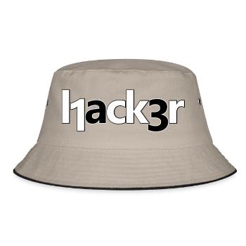 Hacker - Bucket Hat - Khaki/Schwarz - Vorne
