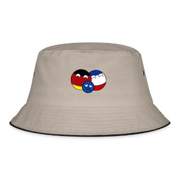 Countryball Germany France EU - Brexit - Bucket Hat - Khaki/Schwarz - Vorne