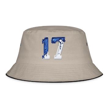 NR. 17 NUMMER 17 BLAU WEIß 17. GEBURTSTAG - Bucket Hat - Khaki/Schwarz - Vorne