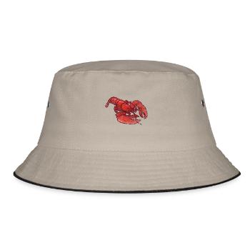 Kraftvoller Hummer Ozeanbewohner - Bucket Hat - Khaki/Schwarz - Vorne