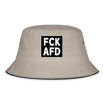 FCK AFD - Bucket Hat - Khaki/Schwarz - Vorne