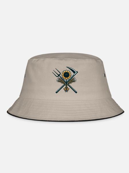 Landwirtschaft Logo - Bucket Hat - Khaki/Schwarz