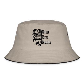 Blut Erz Kohle - Bucket Hat - Khaki/Schwarz - Vorne